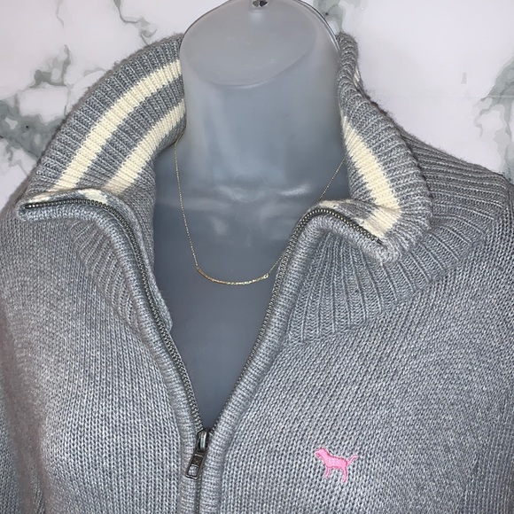 RARE M PINK LAMBSWOOL & RABBIT HAIR 86 VARSITY CARDIGAN ZIP UP SWEATER - Picture 5 of 17